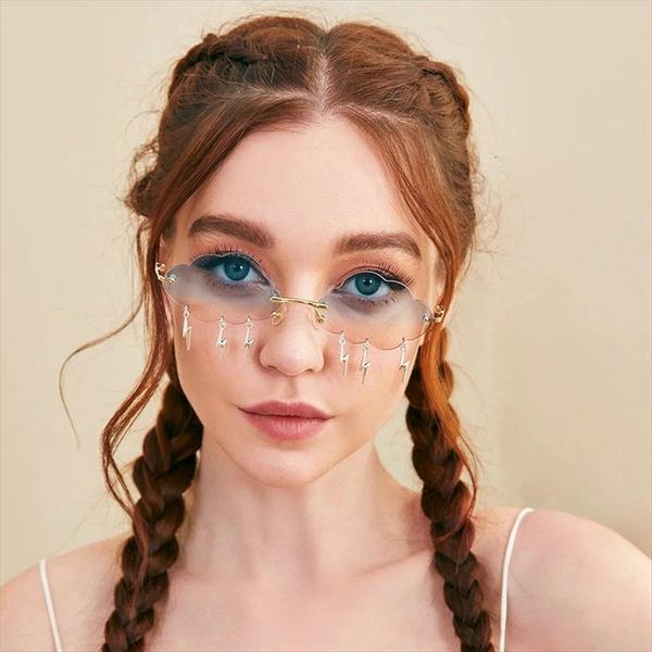 Internet Celebrity Recommend Cloud Lightning Pendant Womens Sunglasses Rimless Decoration Sun Glasses For Cosplay Show, White;black
Internet Celebrity Recommend Cloud Lightning Pendant Womens Sunglasses Rimless Decoration Sun Glasses For Cosplay Show, White;black