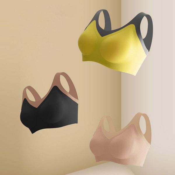 bras women active seamless ultra-thin underwear female vest bra gathered sports lingerie brassiere women's intimates, Red;black