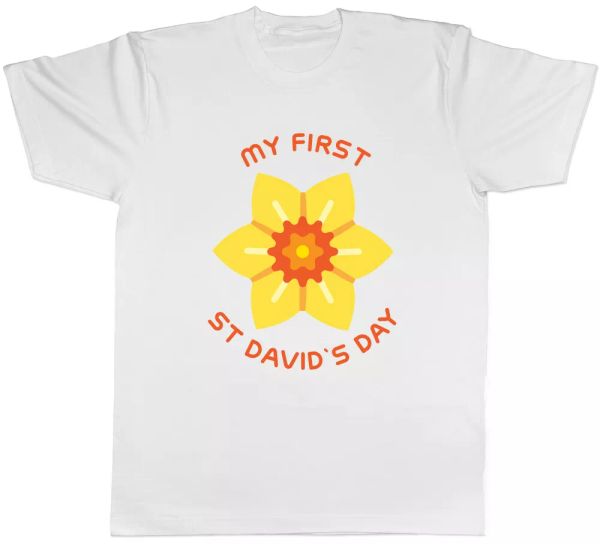 happy st david's day colour mens t-shirt, White;black 
happy st david's day colour mens t-shirt, White;black