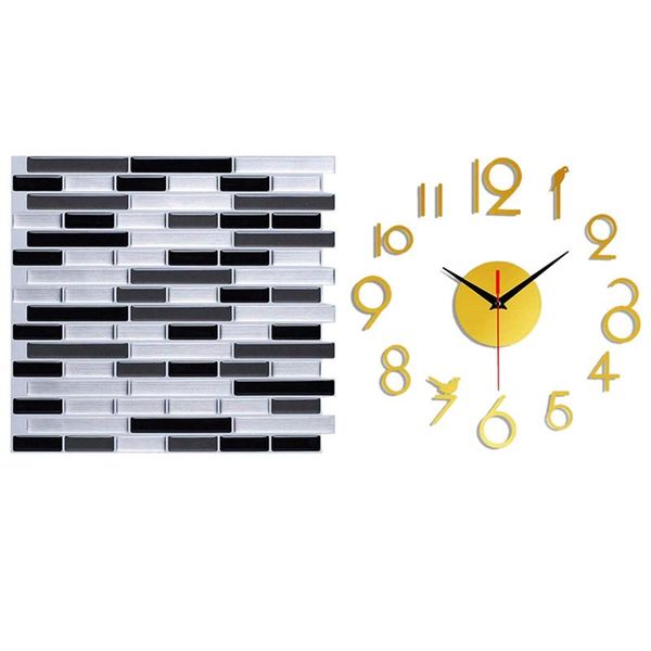 wall clocks 3d stickers brick wallpaper tile 28x23.5cm & frameless diy clock,modern mirror clock decor
wall clocks 3d stickers brick wallpaper tile 28x23.5cm & frameless diy clock,modern mirror clock decor