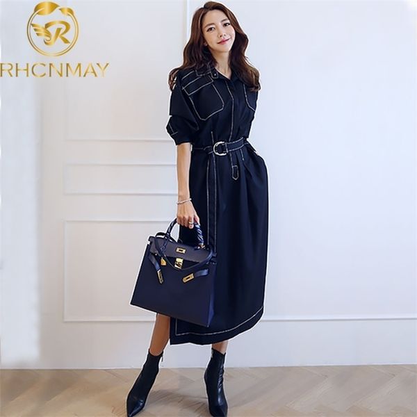korean designer trench women dress runway spring summer long chic turn down collar slim split vestidos 210520, Black;gray
korean designer trench women dress runway spring summer long chic turn down collar slim split vestidos 210520, Black;gray