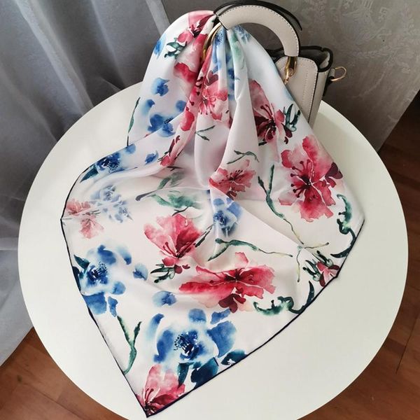 scarves floral 100% silk head for hair wrapping women fashion neckerchief wraps foulard 25"x25", Blue;gray
scarves floral 100% silk head for hair wrapping women fashion neckerchief wraps foulard 25"x25", Blue;gray