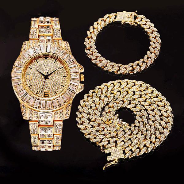 earrings & necklace hip hop rapper iced out watch for men paved rhinestones miami curb cuban chain cz bling necklaces mens jewelry sets, Silver
earrings & necklace hip hop rapper iced out watch for men paved rhinestones miami curb cuban chain cz bling necklaces mens jewelry sets, Silver
