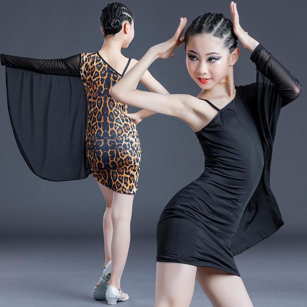 stage wear children latin dance dress practice clothing girls leopard print sling competition costumes, Black;red
stage wear children latin dance dress practice clothing girls leopard print sling competition costumes, Black;red