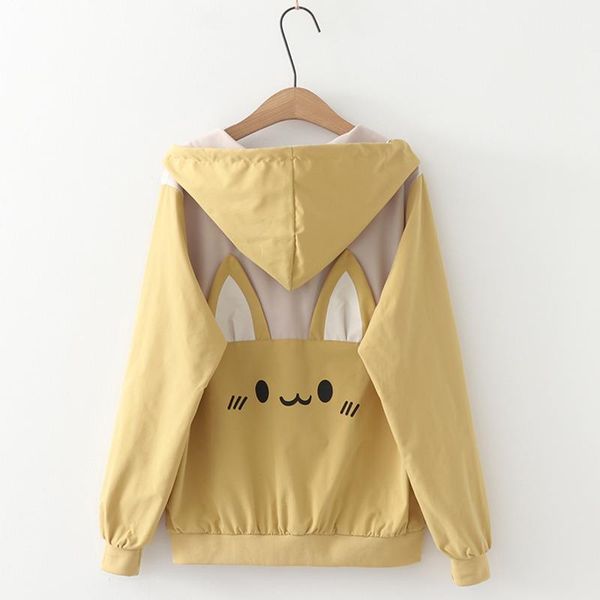 spring autumn jacket women cat print hooded coat student girl soft cute short thin windbreaker harajuku jackets women's, Black;brown
spring autumn jacket women cat print hooded coat student girl soft cute short thin windbreaker harajuku jackets women's, Black;brown