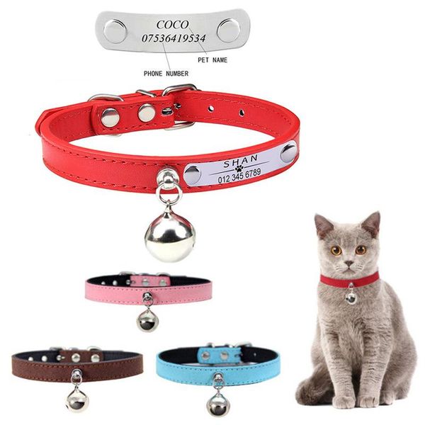 cat collars & leads personalized pet engraving name id tag collar with bell adjustable leather neck band for cats dog puppy
cat collars & leads personalized pet engraving name id tag collar with bell adjustable leather neck band for cats dog puppy