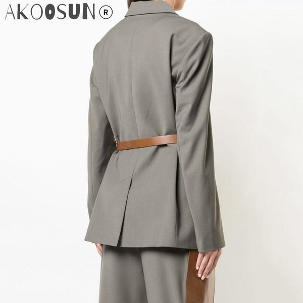 women's suits & blazers woman stylish grey green wool blend blazer lapel collar waist belt single breasted front side pockets long slee, White;black
women's suits & blazers woman stylish grey green wool blend blazer lapel collar waist belt single breasted front side pockets long slee, White;black