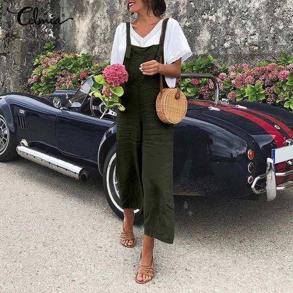 women's jumpsuits & rompers celmia 2021 fashion linen women solid sleeveless straps pockets casual wide leg pants femme trousers overal, Black;white
women's jumpsuits & rompers celmia 2021 fashion linen women solid sleeveless straps pockets casual wide leg pants femme trousers overal, Black;white