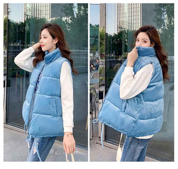 women's vests blue winter cotton vest women 2021 solid elegant korean style fashion clothing short warm coats casual thick female h74, Black;white
women's vests blue winter cotton vest women 2021 solid elegant korean style fashion clothing short warm coats casual thick female h74, Black;white