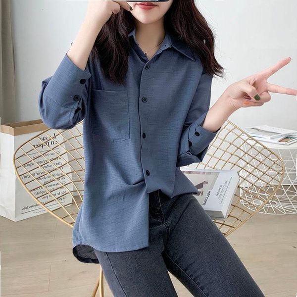 women's blouses & shirts 2021 spring summer fashion women pure long sleeve blouse shirt turn down collar office chic a25, White
women's blouses & shirts 2021 spring summer fashion women pure long sleeve blouse shirt turn down collar office chic a25, White