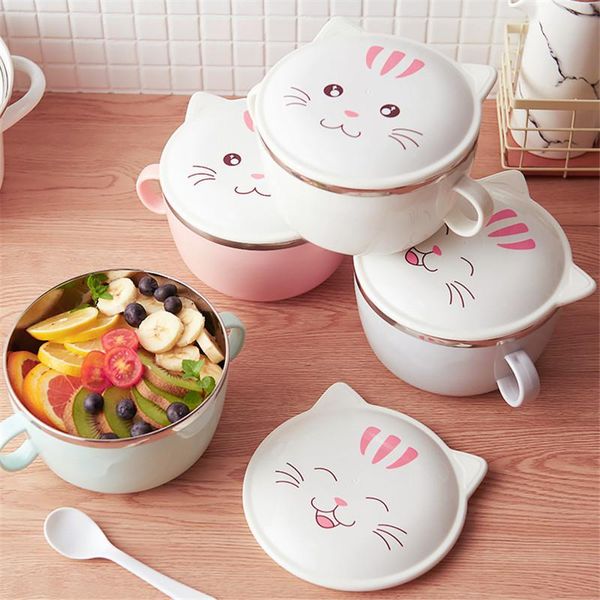 bowls stainless steel bowl cute cartoon anti-scalding double handle insulation instant noodle round student lunch box tableware
bowls stainless steel bowl cute cartoon anti-scalding double handle insulation instant noodle round student lunch box tableware