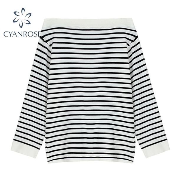 womens slash neck striped t shirt long sleeve streetwear loose relax tees japanese style trendy ins ulzzang mujer 210515, White
womens slash neck striped t shirt long sleeve streetwear loose relax tees japanese style trendy ins ulzzang mujer 210515, White