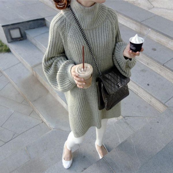 autumn winter thick long sweater women lantern sleeve side slit half turtleneck sweaters pullovers oversized pull hiver femme casual dresses, Black;gray
autumn winter thick long sweater women lantern sleeve side slit half turtleneck sweaters pullovers oversized pull hiver femme casual dresses, Black;gray