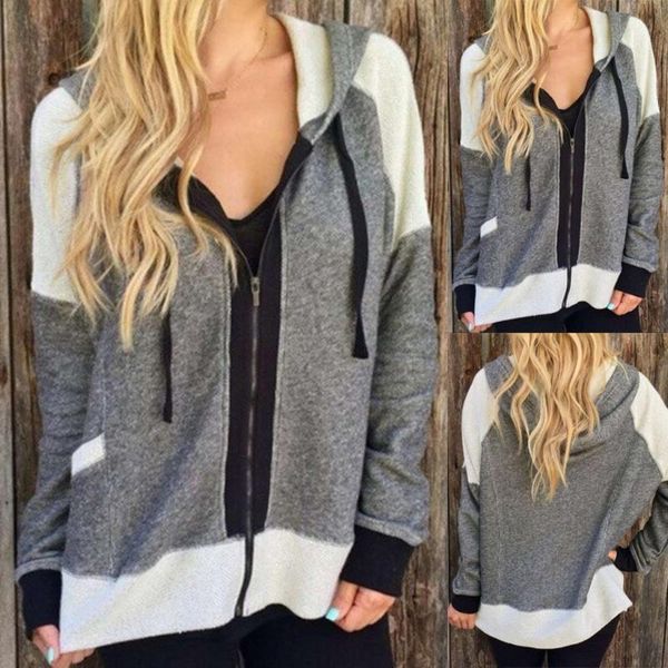 women's jackets women casual zipper long sleeve hooded patchwork cardigan blouse coat casaco feminino chaquetas mujer 2021 w1016, Black;brown
women's jackets women casual zipper long sleeve hooded patchwork cardigan blouse coat casaco feminino chaquetas mujer 2021 w1016, Black;brown