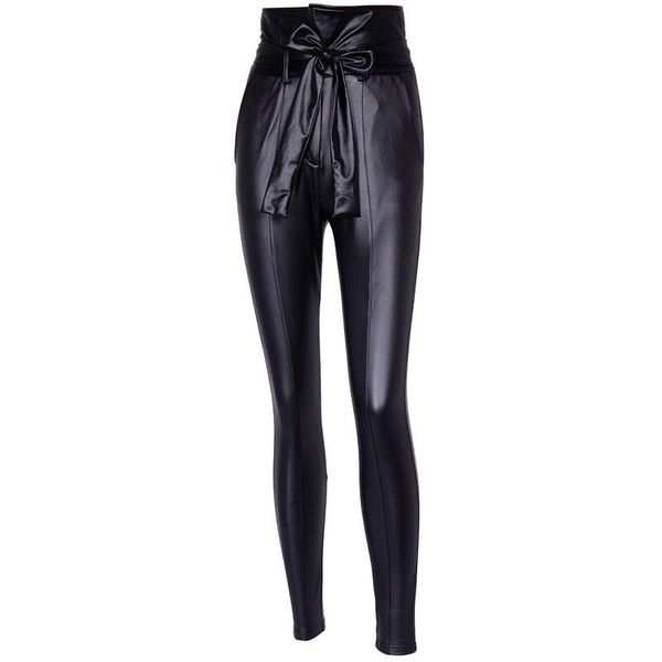 women faux leather skinny pants, fashion high waist solid color pencil pants with belt women's & capris, Black;white
women faux leather skinny pants, fashion high waist solid color pencil pants with belt women's & capris, Black;white
