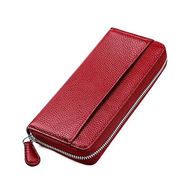 genuine leather wallets 2021 long ladies double zipper wallet clutch money bag design coin men rfid purse multiple card slots, Red;black
genuine leather wallets 2021 long ladies double zipper wallet clutch money bag design coin men rfid purse multiple card slots, Red;black