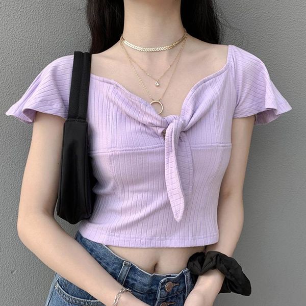 women's t-shirt summer bow thread short sleeve elastic slim large v-neck 2021 qer5, White
women's t-shirt summer bow thread short sleeve elastic slim large v-neck 2021 qer5, White