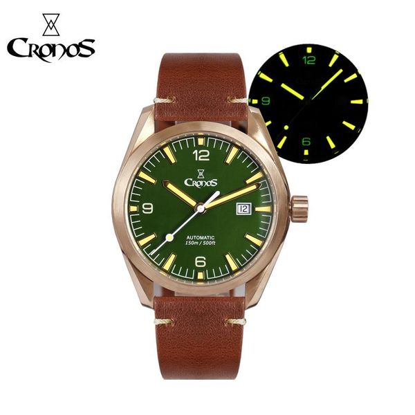 wristwatches 2021 cronos bronze retro automatic mechanical men's watch pt5000/sw200 calendar luminous sapphire men sport leather clock, Slivery;brown
wristwatches 2021 cronos bronze retro automatic mechanical men's watch pt5000/sw200 calendar luminous sapphire men sport leather clock, Slivery;brown