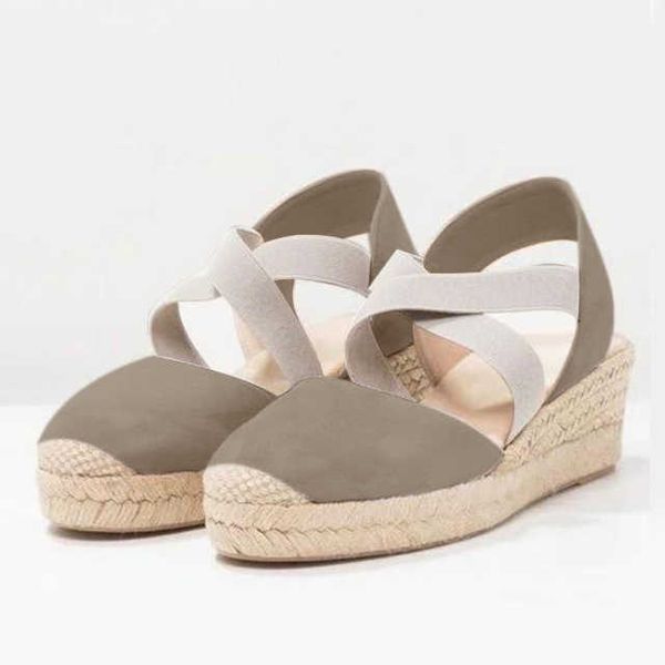 women's wedge sandals new elastic band cross belt hemp platform high heels right size comfortable casual y0721, Black
women's wedge sandals new elastic band cross belt hemp platform high heels right size comfortable casual y0721, Black