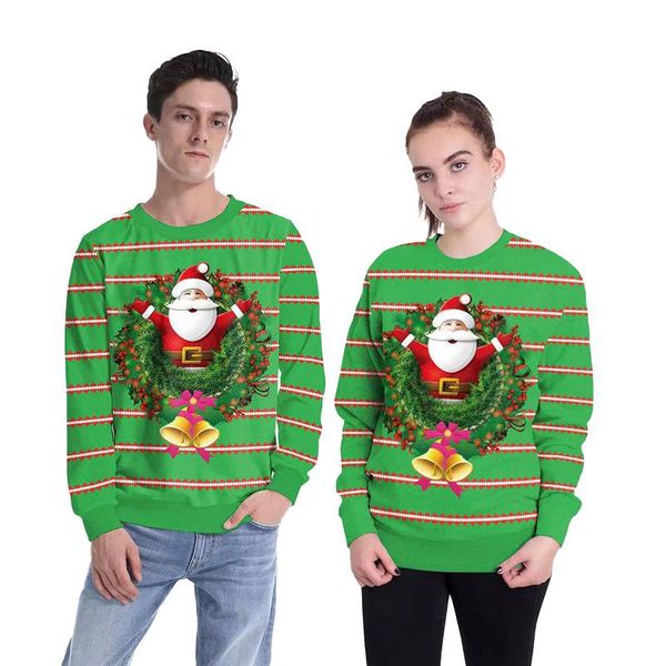 men's sweaters ugly christmas couples 3d santa jingle bells printed green xmas jumper holiday home funny man striped sweatshirts, White;black
men's sweaters ugly christmas couples 3d santa jingle bells printed green xmas jumper holiday home funny man striped sweatshirts, White;black