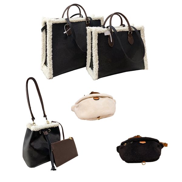 autumn and winter women luxury designer bucket bags handbag waist bag lamb hair leather black white
autumn and winter women luxury designer bucket bags handbag waist bag lamb hair leather black white