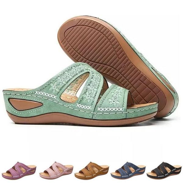 summer slippers women floral print ladies wedges shoes comfortable outdoor beach flip flops non slip platform, Black
summer slippers women floral print ladies wedges shoes comfortable outdoor beach flip flops non slip platform, Black