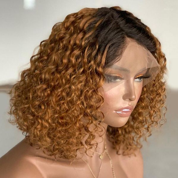 13x4 curly ombre t1b/27 color lace front human hair wigs for black women brazilian remy wig pre plucked bleached knots1, Black;brown
13x4 curly ombre t1b/27 color lace front human hair wigs for black women brazilian remy wig pre plucked bleached knots1, Black;brown