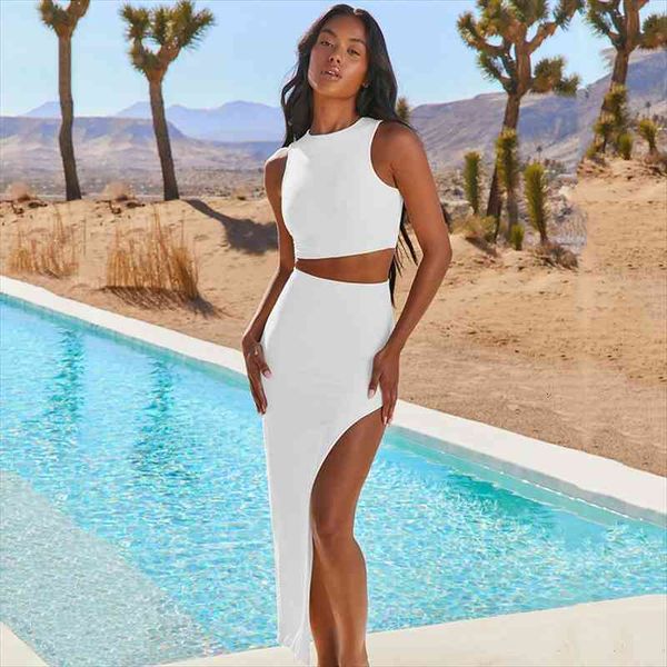 two pieces set long skirt womens tracksuits outfits white crop and split skirts suits femme summer streetwear bathing suit, Gray
two pieces set long skirt womens tracksuits outfits white crop and split skirts suits femme summer streetwear bathing suit, Gray