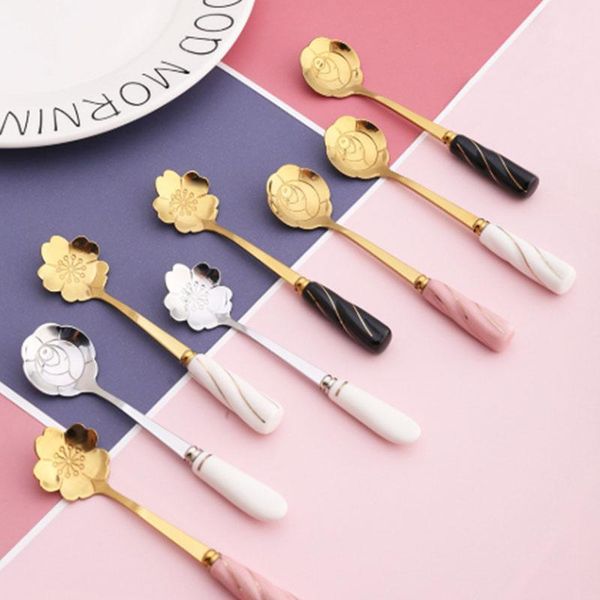 spoons 2021 ceramic handle rose and sakura design coffee tea stainless steel small teaspoons stirring mixing spoon
spoons 2021 ceramic handle rose and sakura design coffee tea stainless steel small teaspoons stirring mixing spoon