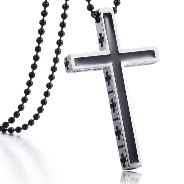 chains fashion silver color stainless steel small cross pendant necklace black vintage chain for women men dkp594
chains fashion silver color stainless steel small cross pendant necklace black vintage chain for women men dkp594