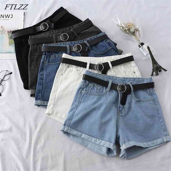 women streetwear high waist wide leg blue denim shorts with belt casual female loose solid color black jeans 210430, White;black
women streetwear high waist wide leg blue denim shorts with belt casual female loose solid color black jeans 210430, White;black