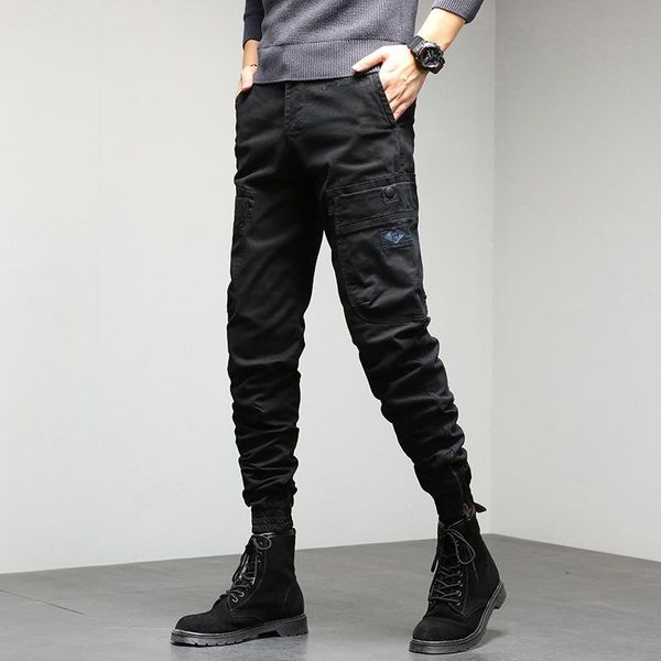 men's pants overalls season cropped feet trousers korean version of large size loose cotton winter multi-pocket casual, Black
men's pants overalls season cropped feet trousers korean version of large size loose cotton winter multi-pocket casual, Black