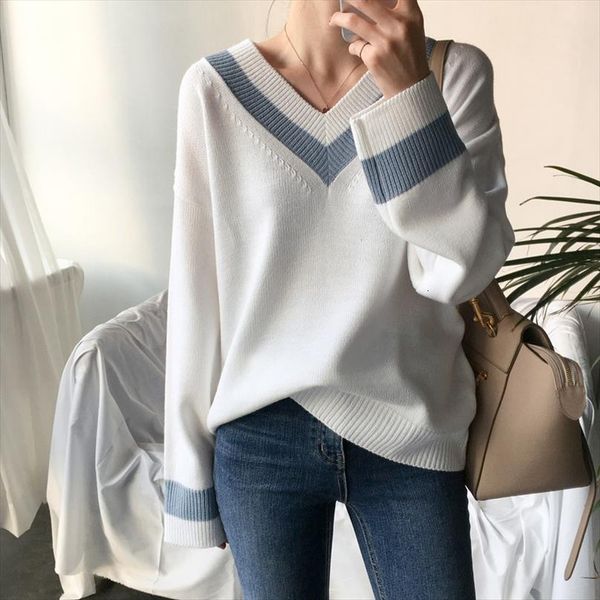 paris girl autumn winter women sweaters womens black white pullover korean style minimalist casual office lady, White;black
paris girl autumn winter women sweaters womens black white pullover korean style minimalist casual office lady, White;black