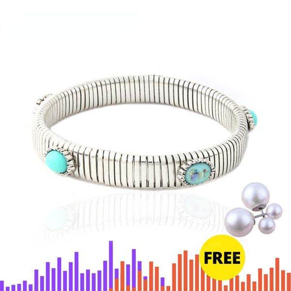charm bracelets trendy fashion spring chain bracelet retro copper natural stone ancient pulseira estrela de cinco elastic perles, Golden;silver
charm bracelets trendy fashion spring chain bracelet retro copper natural stone ancient pulseira estrela de cinco elastic perles, Golden;silver