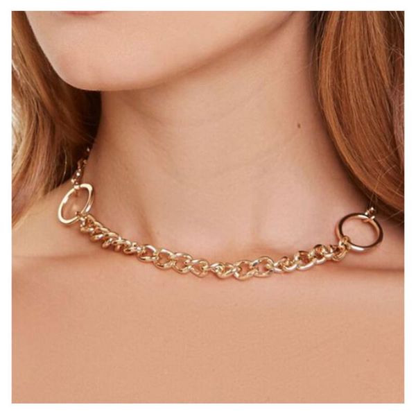 chains hahagirl vintage gold color metal choker necklaces for women simple trend round chain jewelry accessories, Silver
chains hahagirl vintage gold color metal choker necklaces for women simple trend round chain jewelry accessories, Silver