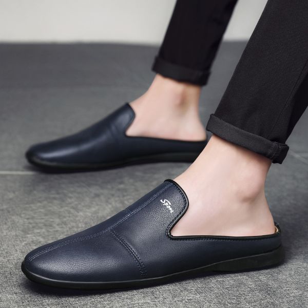 men summer fashion cow split casual mules male breathable half loafer slippers comfy soft mocassins flat slip-on leather sandal, Black
men summer fashion cow split casual mules male breathable half loafer slippers comfy soft mocassins flat slip-on leather sandal, Black