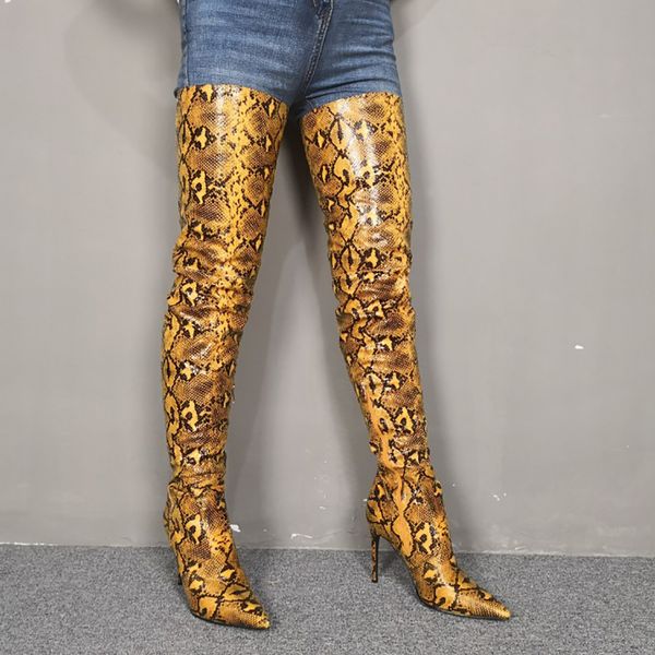 handmade women large size 35-47 high heel over knee boots faux snake leather pointed-toe thigh-high booty evening club fashion yellow winter, Black
handmade women large size 35-47 high heel over knee boots faux snake leather pointed-toe thigh-high booty evening club fashion yellow winter, Black