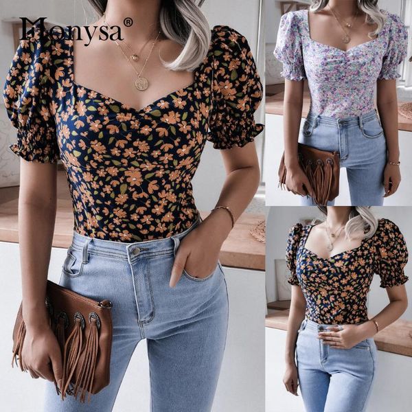 women's blouses & shirts floral print vintage square collar for women 2021 summer fashion arrival puff sleeve ladies casual shirt orang, White
women's blouses & shirts floral print vintage square collar for women 2021 summer fashion arrival puff sleeve ladies casual shirt orang, White