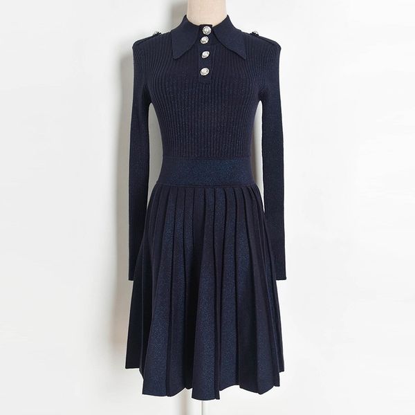 dress women knitted elegant autumn winter turn-down collar long sleeve pleated sweater ladies robes, Black;gray
dress women knitted elegant autumn winter turn-down collar long sleeve pleated sweater ladies robes, Black;gray