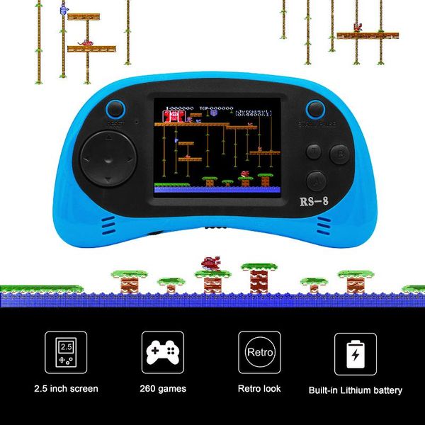 charging handheld portable arcade video gaming system with 260 retro games for kids game players
charging handheld portable arcade video gaming system with 260 retro games for kids game players