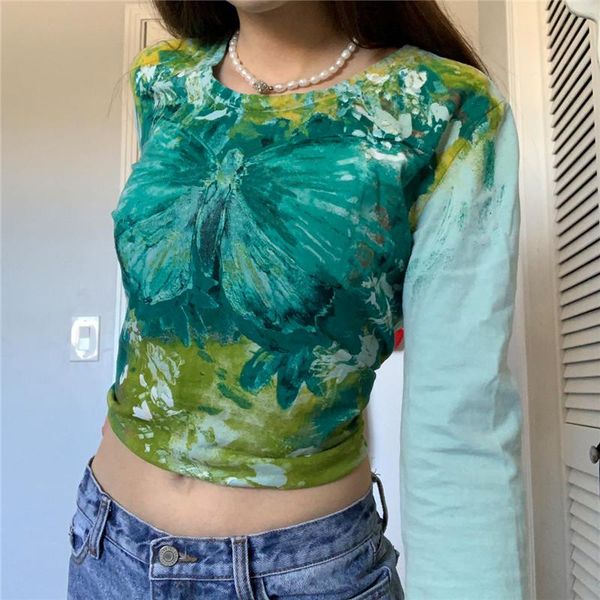 women's t-shirt y2k fairycore aesthetics butterfly print crop vintage streetwear e-girl green tie dye long sleeve t-shirts autumn, White
women's t-shirt y2k fairycore aesthetics butterfly print crop vintage streetwear e-girl green tie dye long sleeve t-shirts autumn, White
