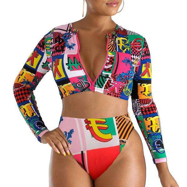 zipper font long sleeve bikini rash guard sunscreen upf50+ swimsuit high waist thong women's biquini swimwear, White;black
zipper font long sleeve bikini rash guard sunscreen upf50+ swimsuit high waist thong women's biquini swimwear, White;black