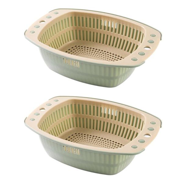2pcs kitchen multifunction drain basket double layer washing basin for vegetable fruit (green) storage baskets
2pcs kitchen multifunction drain basket double layer washing basin for vegetable fruit (green) storage baskets