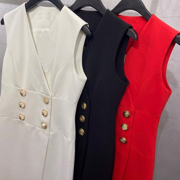 casual dresses red-white- black mid-calf dress for women v-neck sleeveless double breasted slim straight female 2021, Black;gray
casual dresses red-white- black mid-calf dress for women v-neck sleeveless double breasted slim straight female 2021, Black;gray
