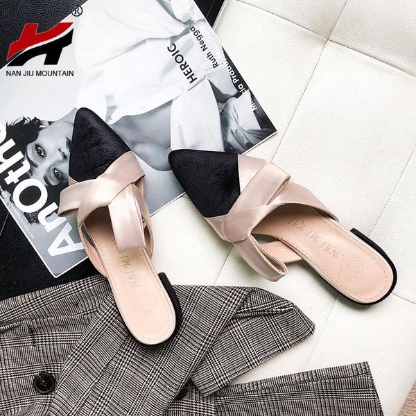 summer slippers women outdoor lazy shoes fashion bow pointed toe low heel mules plus size 40, Black
summer slippers women outdoor lazy shoes fashion bow pointed toe low heel mules plus size 40, Black