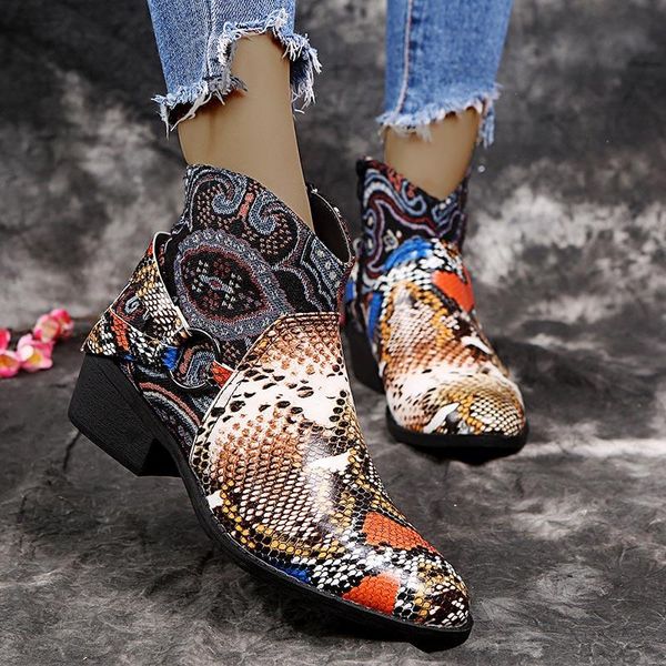 boots women slip on ankle ladies pu leather snake embroider fashion shoes female pointed toe casual woman comfort footwear, Black
boots women slip on ankle ladies pu leather snake embroider fashion shoes female pointed toe casual woman comfort footwear, Black