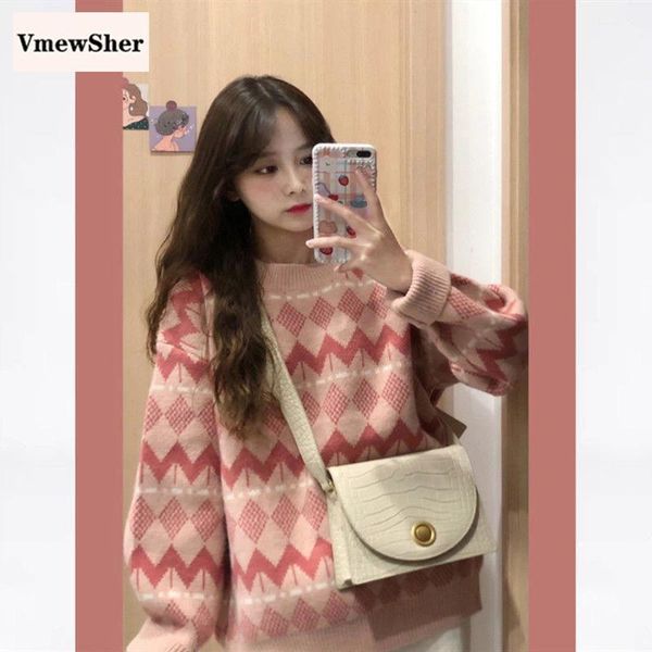 vmewsher autumn winter women sweater argyle long sleeve o neck female plaid elegant knitted pullover loose knitwear jumper women's swea, White;black
vmewsher autumn winter women sweater argyle long sleeve o neck female plaid elegant knitted pullover loose knitwear jumper women's swea, White;black