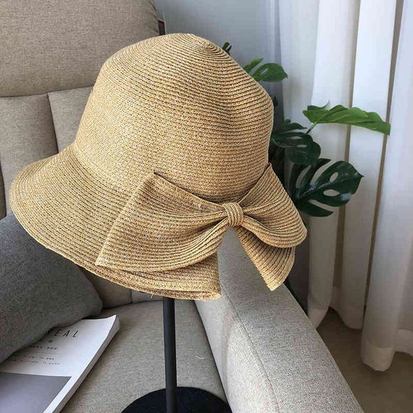 big hat korean fisherman's lady's elegant spring and summer thin sunscreen straw folding bow, Blue;gray
big hat korean fisherman's lady's elegant spring and summer thin sunscreen straw folding bow, Blue;gray