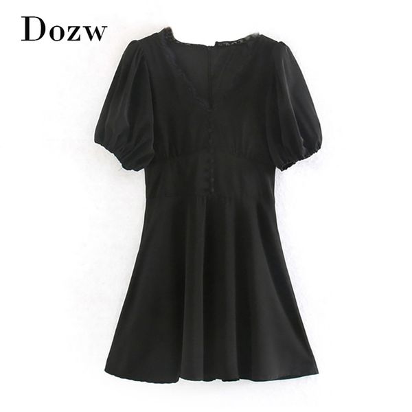 women chic lace patchwork black mini dresses summer short sleeve solid casual female v neck a line party 210515, Black;gray
women chic lace patchwork black mini dresses summer short sleeve solid casual female v neck a line party 210515, Black;gray