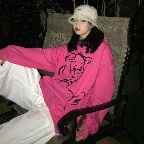 women's hoodies & sweatshirts wakuta cartoon hooded women oversized funny bear print long sleeve fleece harajuru style autumn winter s, Black
women's hoodies & sweatshirts wakuta cartoon hooded women oversized funny bear print long sleeve fleece harajuru style autumn winter s, Black